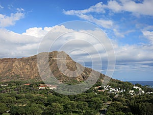 Aerial view of Diamondhead, Kapiolani Park