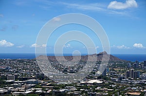 Aerial view of Diamondhead, Kapiolani Park, Waikiki, Ala Wai Canal and Kapahulu town