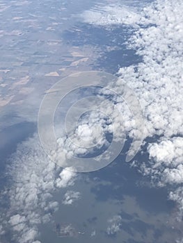 aerial view of the different planted fields. Patchwork