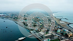 Aerial view of the district of La Punta located in Callo in Lima - Peru. photo