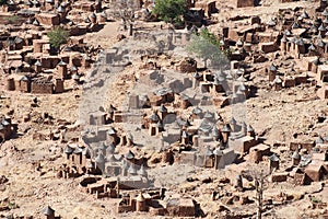 Aerial view of a Dogon village, Mali (Africa).