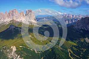 Aerial view in Dolomites