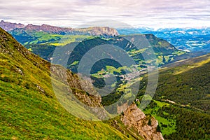 Aerial view of the Dolomites mountain range