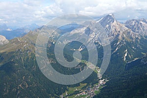 Aerial view in Dolomites