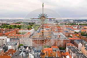 Aerial view of the Dome of Frederik`s Church in Copenhagen