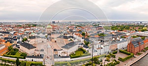 Aerial view of the Dome of Frederik`s Church in Copenhagen