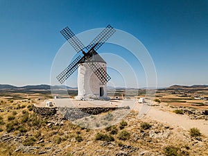 Aerial view of Don Quixote windmills. Molino Rucio Consuegra in the center of Spain