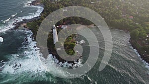 Aerial view of Dondra Lighthouse in Sri Lanka