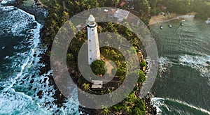 Aerial view of Dondra Lighthouse in Sri Lanka