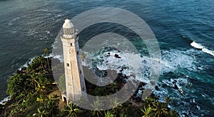 Aerial view of Dondra Lighthouse in Sri Lanka