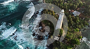 Aerial view of Dondra Lighthouse in Sri Lanka