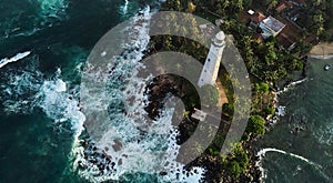 Aerial view of Dondra Lighthouse in Sri Lanka