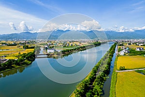 Dongshan township over dongshan River in Yilan, Taiwan photo