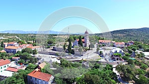 Aerial view of Donji Humac old settlement on the island of BraÄ