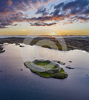 Aerial view of Doon Fort by Portnoo - County Donegal - Ireland. photo