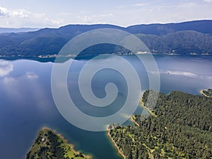 Aerial view of Dospat Reservoir, Bulgaria