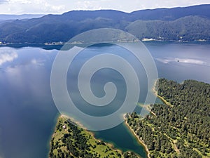 Aerial view of Dospat Reservoir, Bulgaria