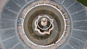 Aerial view of Doulton Fountain in Glasgow, Scotland