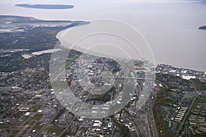 Aerial view of downtown Anchorage, Alaska, AK, USA