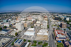 Aerial View of Downtown Bakersfield, California Skyline