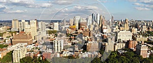 Aerial view of downtown Brooklyn with Traditional building in Brooklyn Heights. New York City. USA