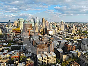 Aerial view of downtown Brooklyn with Traditional building in Brooklyn Heights. New York City. USA