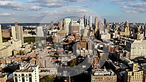 Aerial view of downtown Brooklyn with Traditional building in Brooklyn Heights. New York City. USA