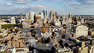 Aerial view of downtown Brooklyn with Traditional building in Brooklyn Heights. New York City. USA