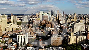 Aerial view of downtown Brooklyn with Traditional building in Brooklyn Heights. New York City. USA