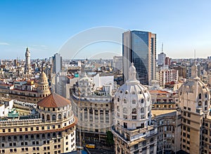 Aerial view of downtown Buenos AIres and Bencich Building Dome - Buenos Aires, Argentina
