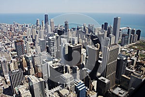 Aerial view of downtown Chicago