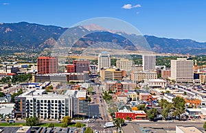Aerial View of Downtown Colorado Springs photo