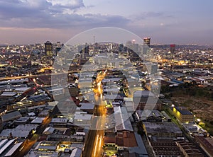 Aerial view of downtown of Johannesburg, South Africa