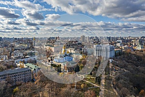 Aerial view of downtown Kiev, Ukraine.