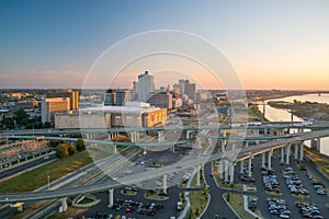 Aerial view of downtown Memphis