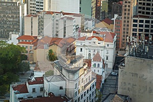 Aerial view of downtown Sao Paulo and Patio do Colegio - Sao Paulo, Brazil