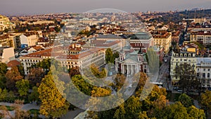 Aerial view of The National Theatre Ivan Vazov, Sofia, Bulgaria