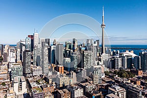 Aerial View of Downtown Toronto, Ontario, Canada