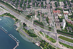 Aerial view of downtown Toronto