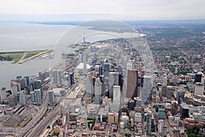 Aerial view of downtown Toronto