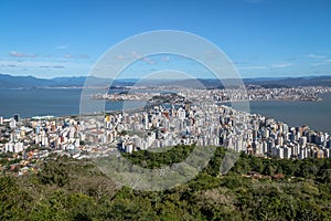 Aerial view of Dowtown Florianopolis City - Florianopolis, Santa Catarina, Brazil photo