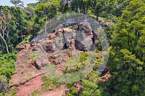 Aerial view of the Dragon Rocks in the Ybytyruzu Mountains in Paraguay. photo
