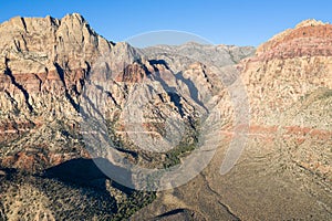 Aerial View of Dramatic Mountains in Red Rock Canyon, NV