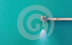 Aerial View of Dredging Operation at a Coastal Dock