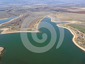 Aerial view of Drenov Dol reservoir, Bulgaria