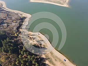 Aerial view of Drenov Dol reservoir, Bulgaria