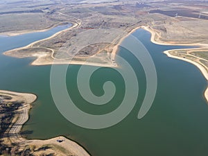 Aerial view of Drenov Dol reservoir, Bulgaria