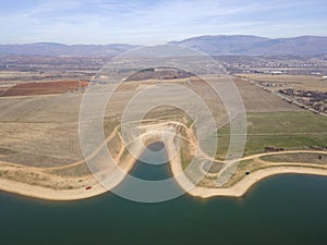 Aerial view of Drenov Dol reservoir, Bulgaria