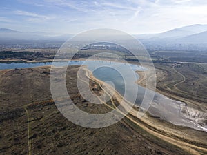 Aerial view of Drenov Dol reservoir, Bulgaria