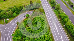 Aerial view on the driveway in faubourg